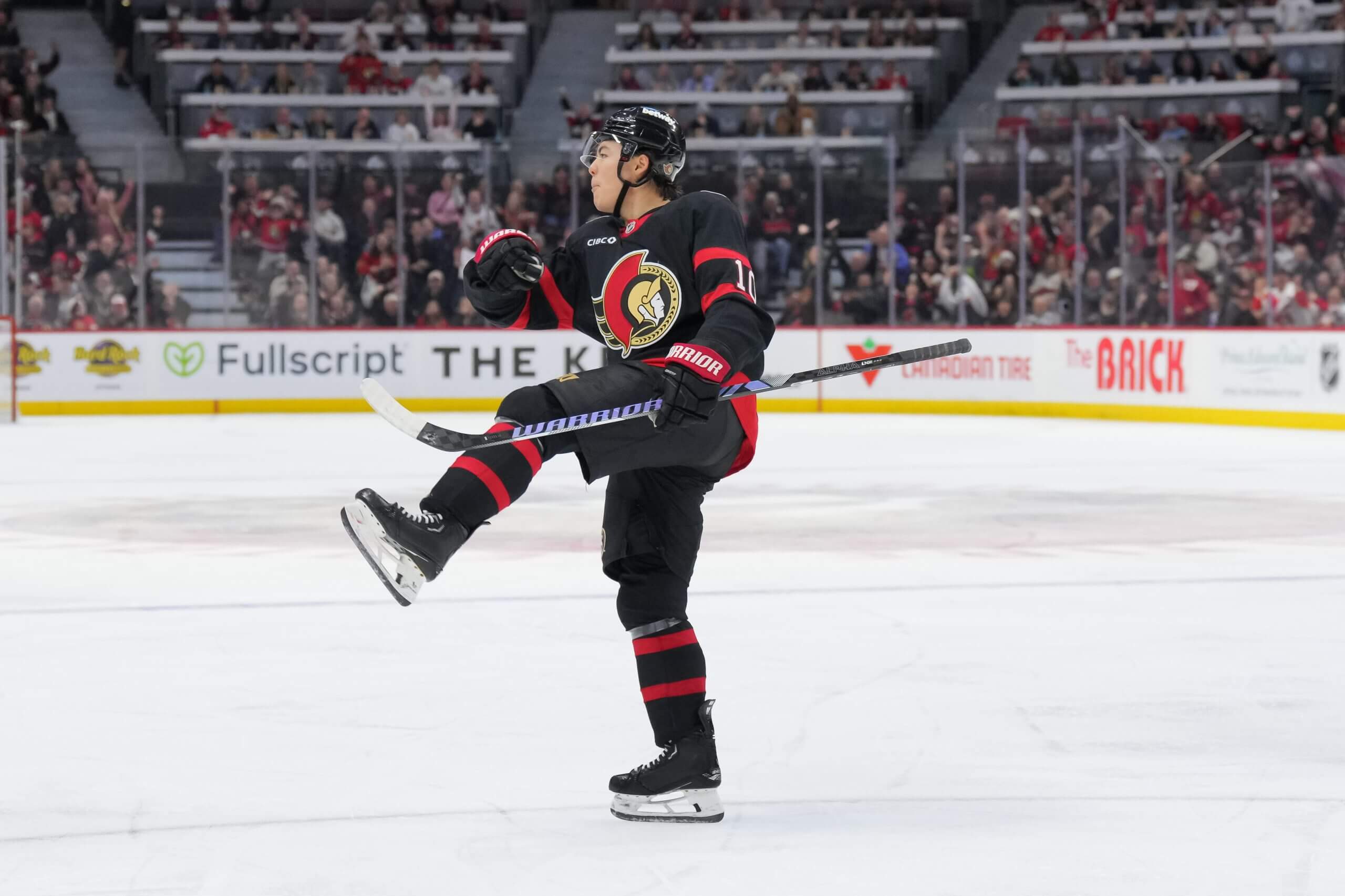 Jordan Spence celebrates a goal against the Mammoth.