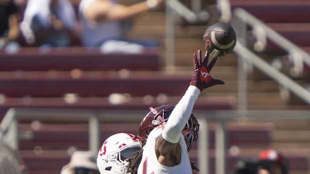 Virginia Tech cornerback Dorian Strong breaks up pass attempt Virginia Tech cornerback Dorian Strong breaks up pass attempt